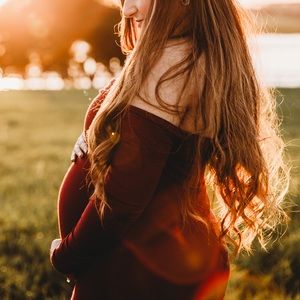 Burgundy maternity dress